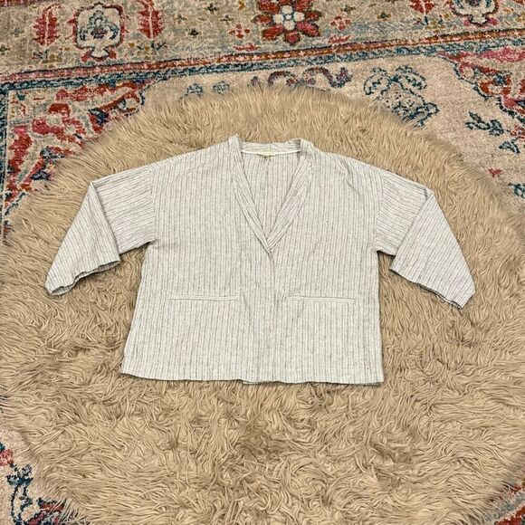 Eileen Fisher Linen organic cotton open blazer large - Picture 1 of 5